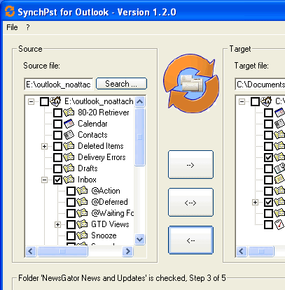 SynchPst for Outlook Screenshot 1