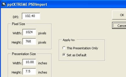 pptXTREME Photoshop Import for PowerPoint Screenshot 1