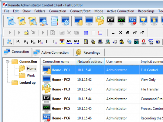 Remote Administrator Control Client Screenshot 1