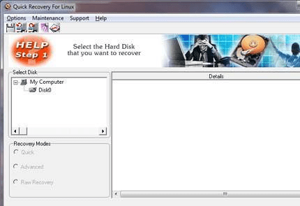 Linux Data Recovery Software Screenshot 1