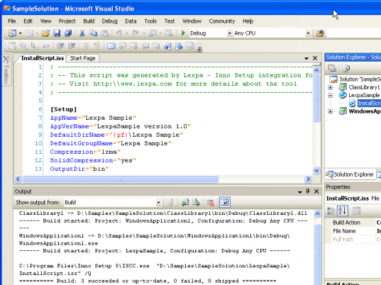 Lexpa InnoSetup for VS2005 Screenshot 1