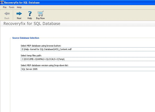 SQL Database Repair Tool Screenshot 1
