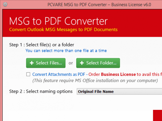 MSG to PDF Converter Screenshot 1