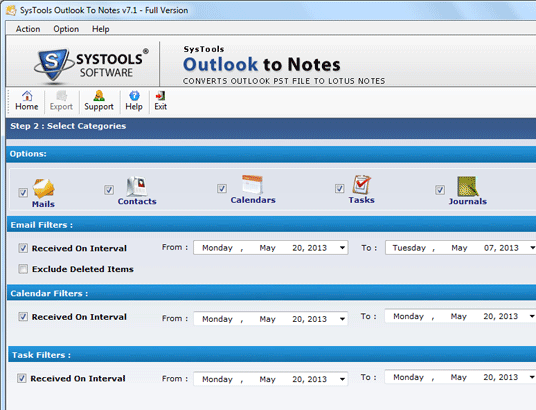 Outlook to Notes Migration Tool Screenshot 1