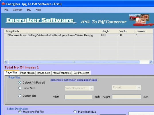 JPEG to PDF Converter Software Screenshot 1