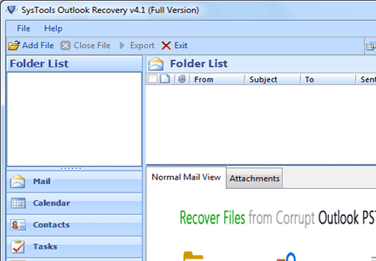 Recovering Outlook 2010 Screenshot 1