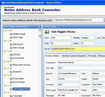 Migrate Lotus Contacts to Outlook Screenshot 1