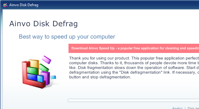 Ainvo Disk Defrag Screenshot 1