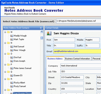 Online Notes Address Book Converter Screenshot 1