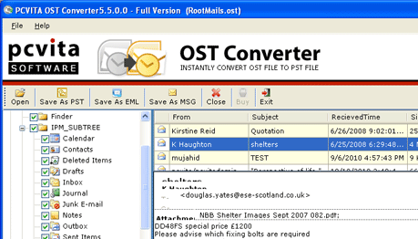 Exchange OST to Outlook Screenshot 1