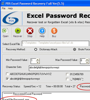 Recover Lost Excel Password Screenshot 1