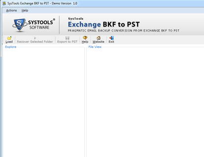 Exchange Backup Convert to PST Software Screenshot 1