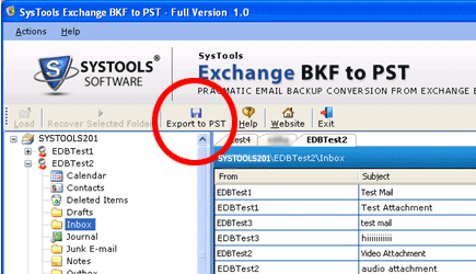 Free Download Exchange BKF to PST Software Screenshot 1