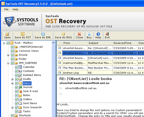 Perfect Tool to Recovery OST File Screenshot 1