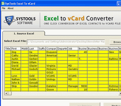 Import Excel Contacts to Blackberry Screenshot 1