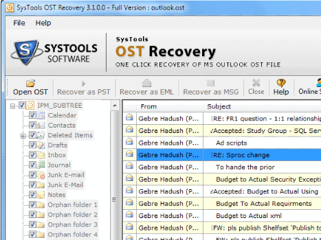 Save OST Mailbox to PST Screenshot 1