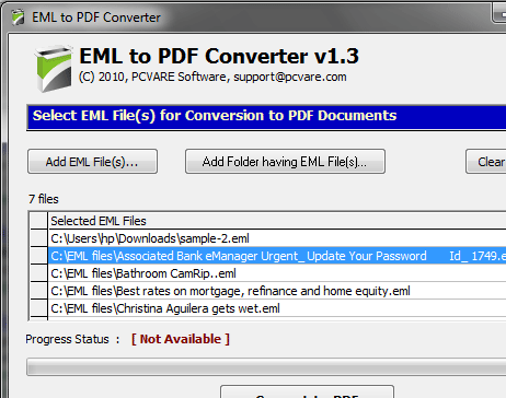 OE Mail EML to PDF Screenshot 1