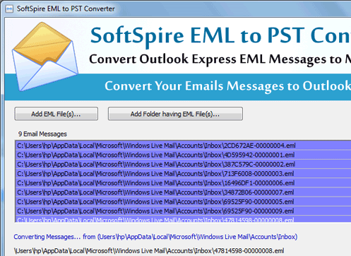 Batch EML to PST Converter Screenshot 1