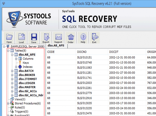 Recover Data from Corrupt Microsoft SQL Screenshot 1
