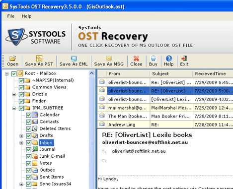 OST Mailbox to PST Screenshot 1