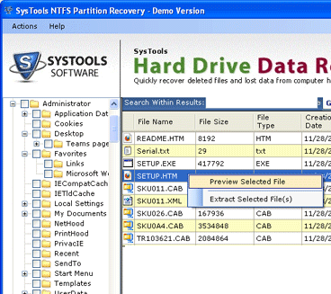 Advance Recover Deleted Files Tool Screenshot 1