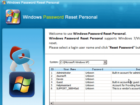 Unlock Windows 7 Password Screenshot 1