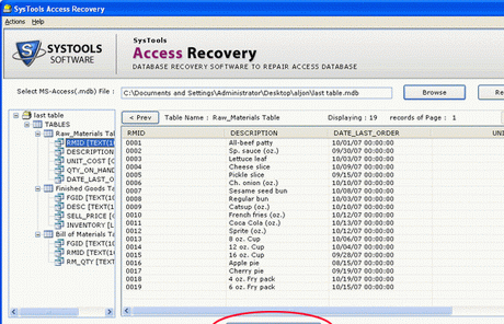 Access Recovery File Free Edition Tool Screenshot 1