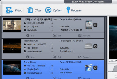 WinX iPad Video Converter Screenshot 1