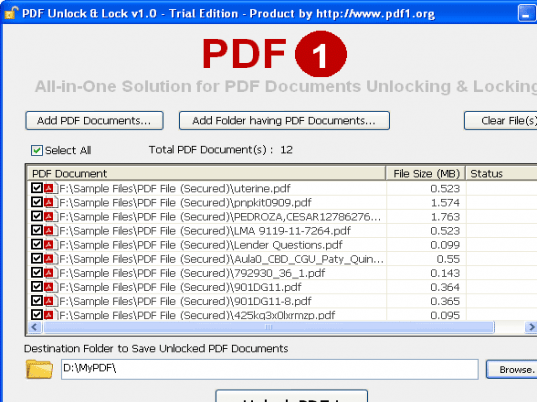 Secure PDF with Password Protection Screenshot 1