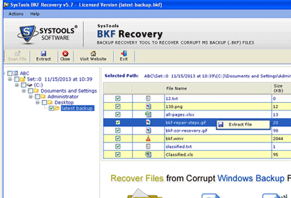 Repair Corrupt Windows BKF Screenshot 1