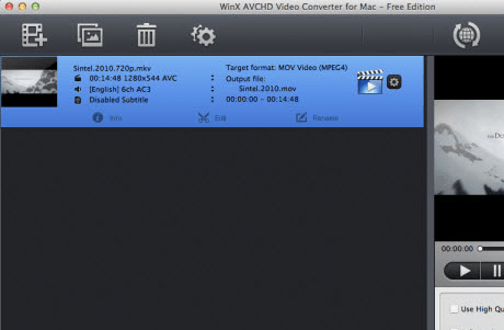 WinX AVCHD Video Converter Screenshot 1