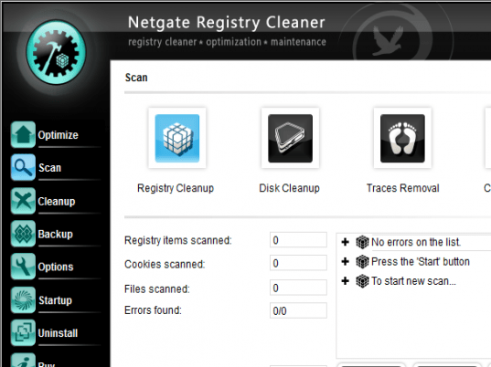 NETGATE Registry Cleaner Screenshot 1