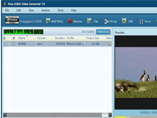 Free CUDA Video Converter Screenshot 1