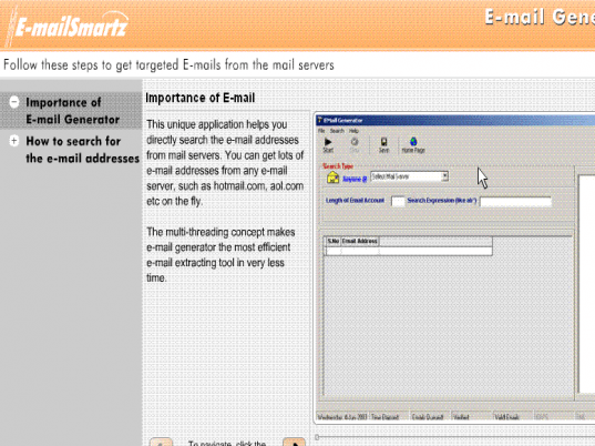 Emailsmartz E-mail Generator Screenshot 1