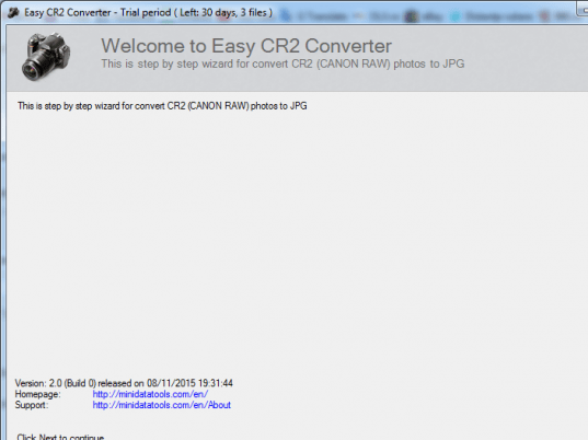 Easy CR2 Converter Screenshot 1