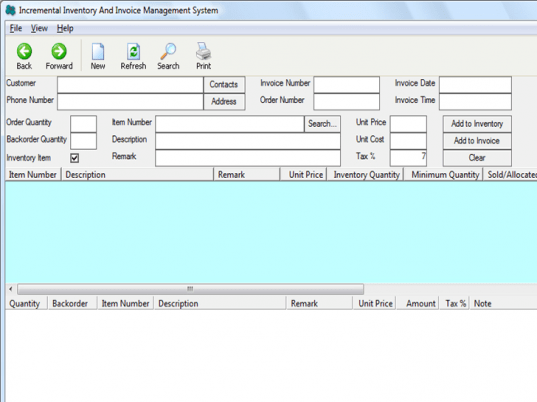 Incremental Inventory And Invoice Management System Screenshot 1