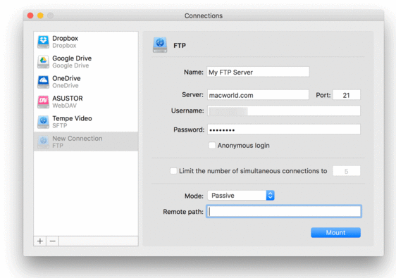 CloudMounter for Mac Screenshot 1