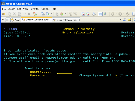 z/Scope Classic Terminal Emulator Screenshot 1