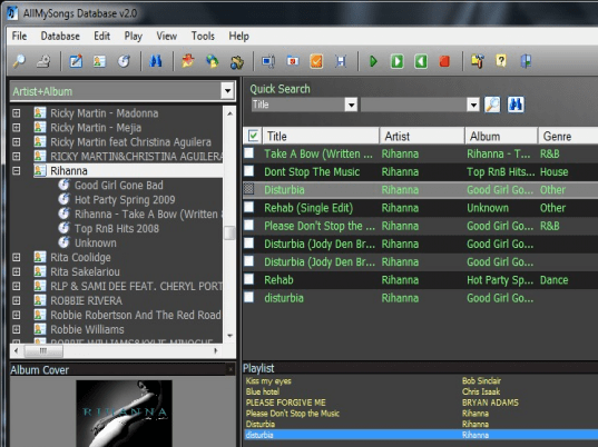 AllMySongs Database Screenshot 1