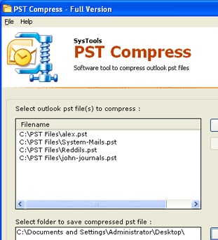 Shrink PST File Screenshot 1