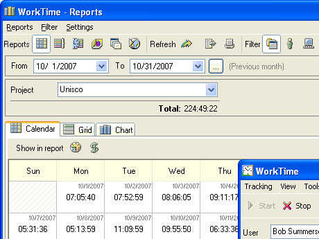 WorkTime Time Tracking Software Screenshot 1