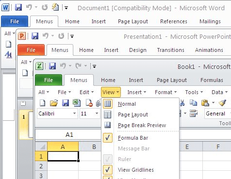 Classic Menu for Office Home and Business 2010 Screenshot 1