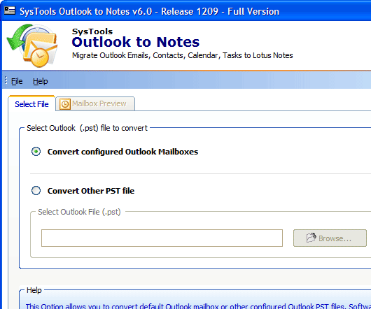 Microsoft Exchange to Lotus Notes Screenshot 1