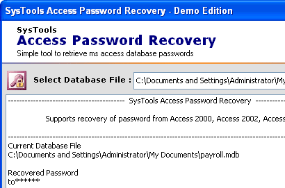Access Password Recovery Online Screenshot 1