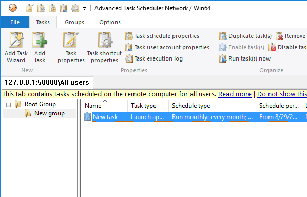 Advanced Task Scheduler Network Screenshot 1