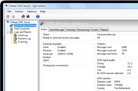 Diafaan SMS Server - light edition Screenshot 1