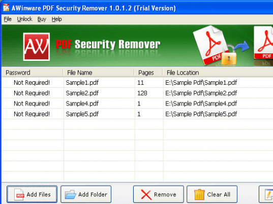 Adobe Pdf Password Remover Utility Screenshot 1