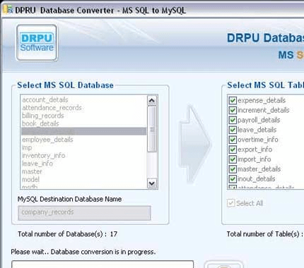 Database Converter Screenshot 1