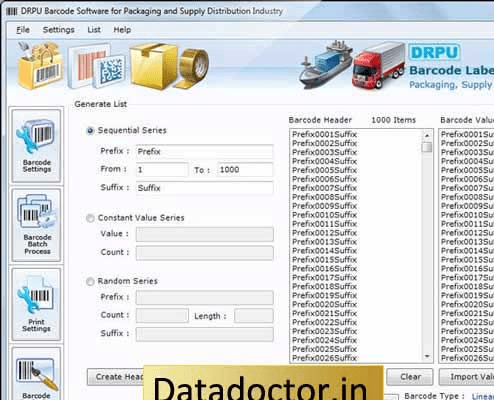 Packaging Barcode Generator Software Screenshot 1