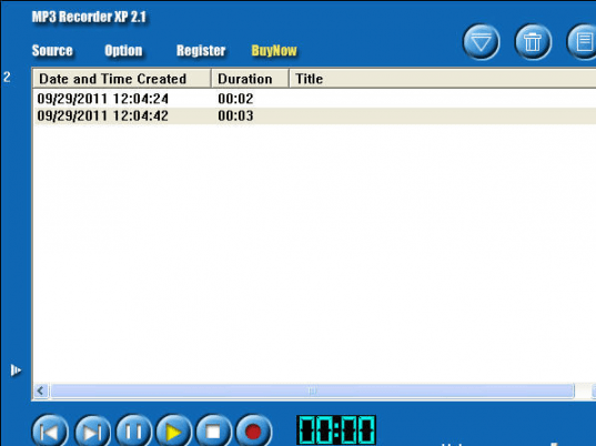 MP3 Recorder XP Screenshot 1